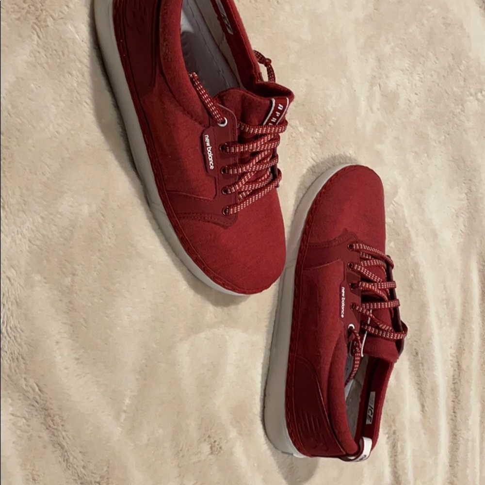 Red New Balance shoes